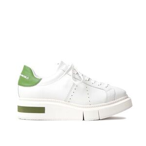 Free People Paloma Barcelo Lily Platform Sneaker Lt Gray Leather Green 41/10 NEW